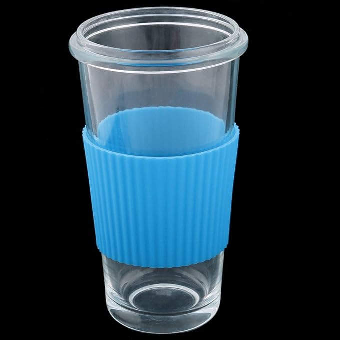 uxcell Silicone Nonslip Glass Bottle Mug Cup Sleeve Protector Cover Blue