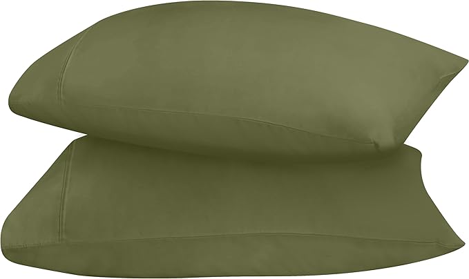 Utopia Bedding Queen Pillow Cases - 2 Pack - Envelope Closure - Soft Brushed Microfiber Fabric - Shrinkage and Fade Resistant Pillow Covers 20 X 30 Inches (Queen, Olive)