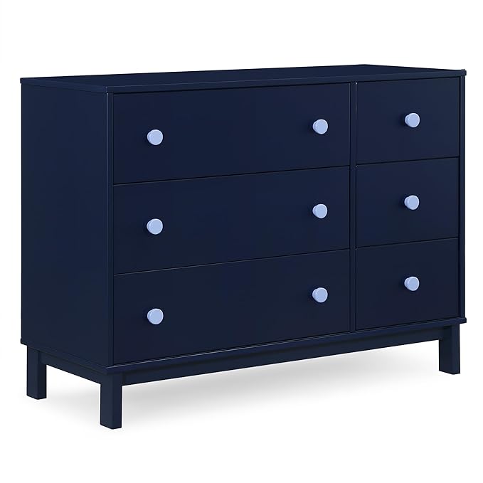 GAP babyGap Legacy 6 Drawer Dresser with Interlocking Drawers - Greenguard Gold Certified, Navy/Light Blue