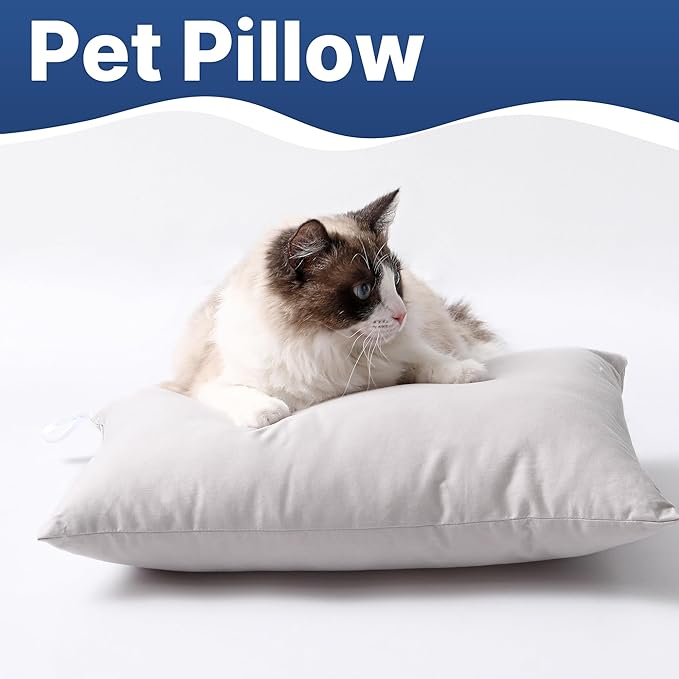 MEILA 2 Pack Cotton Tiny Pillows, 11"x7" Mini Pillows for Kids, Pets, Sleeping and Traveling, Small Washable Decorative Pillows for Neck, Wrist, and Knee, Qrange & Light Grey