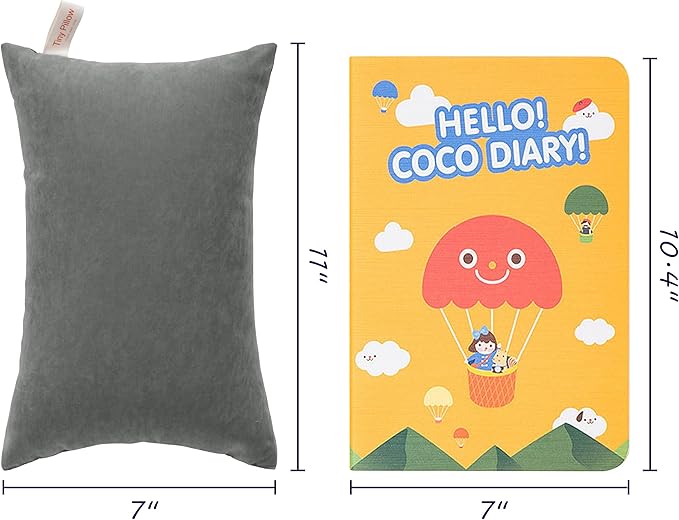 FLXXIE 2 Pack Microfiber Tiny Pillows, 11x7 Inches, Mini Pillows for Sleeping and Traveling, Washable Pillows, Soft Small Pillows Travel Pillows Nap Pillows, Dark Grey