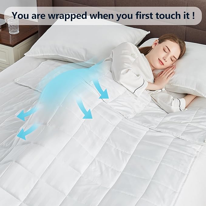 Weighted Blanket (36"x48" 5lbs) Weighted Blanket Cooling Blanket for Sleeping,Throw Size Breathable Blanket with Premium Glass Bead(White)